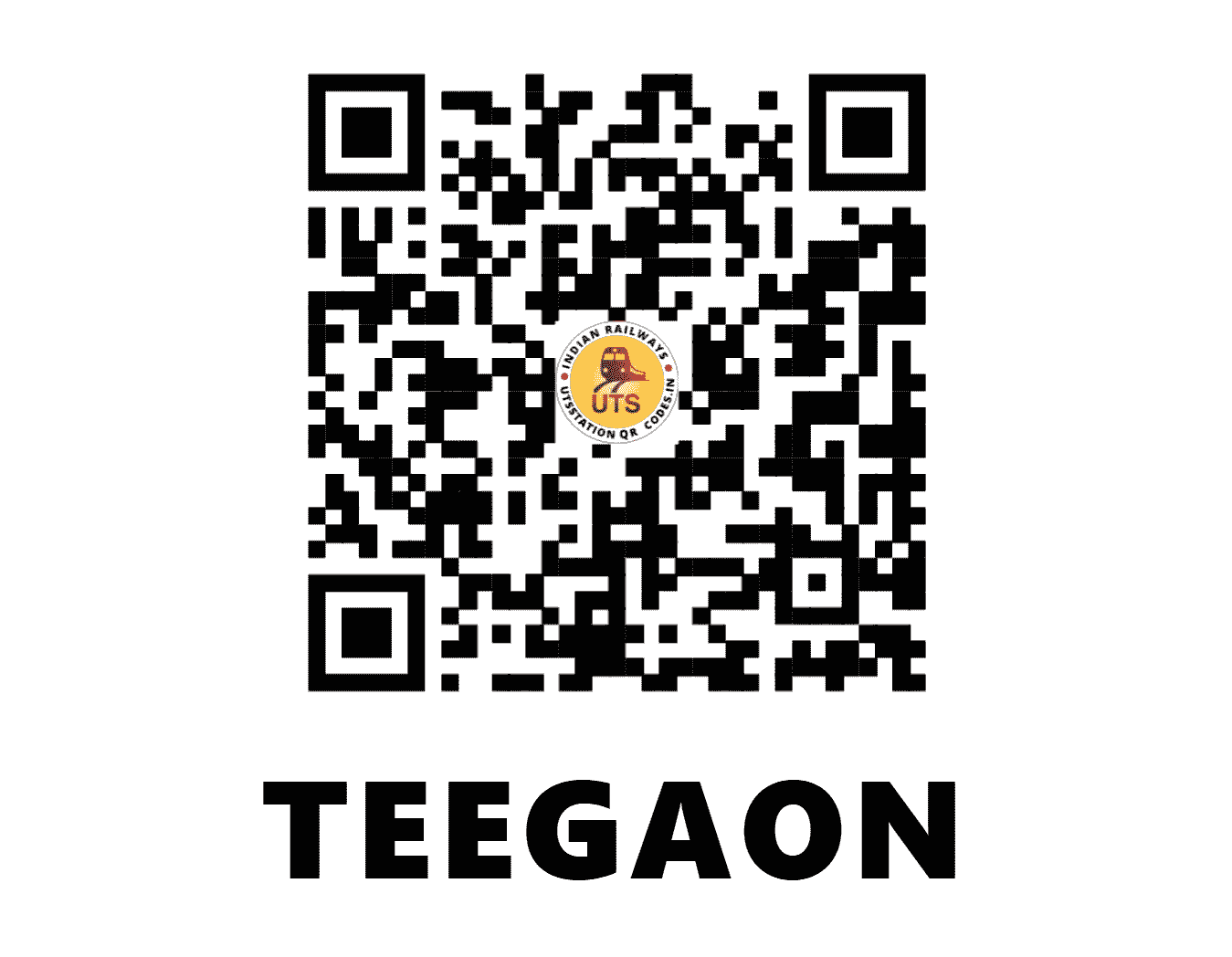 UTS QR Code for TEEGAON - TEO - CR (MADHYA PRADESH)